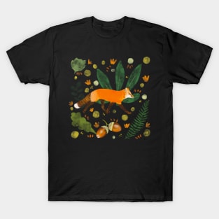 Watercolor illustration of a fox in the wood T-Shirt